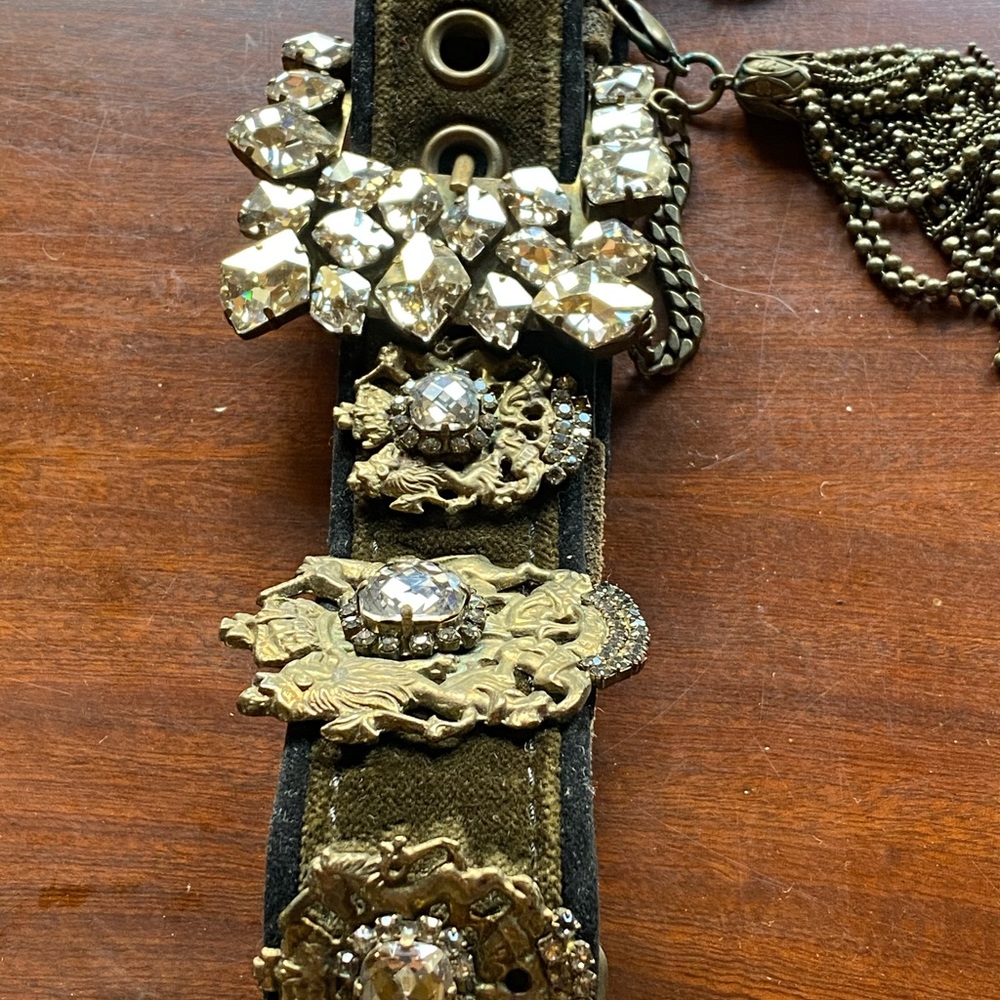 Greek designer DUKAS belt Swarovski crystals - Picture 8 of 14